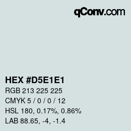 Color code: HEX #D5E1E1 | qconv.com