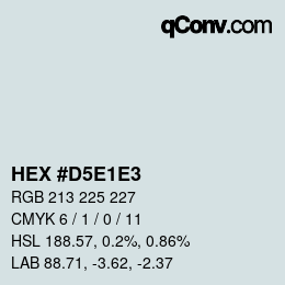 Color code: HEX #D5E1E3 | qconv.com