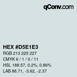 カラーコード: HEX #D5E1E3 | qconv.com