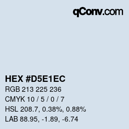カラーコード: HEX #D5E1EC | qconv.com