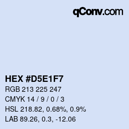 Color code: HEX #D5E1F7 | qconv.com