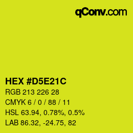 Color code: HEX #D5E21C | qconv.com