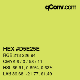 カラーコード: HEX #D5E25E | qconv.com