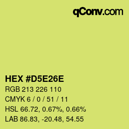 Color code: HEX #D5E26E | qconv.com
