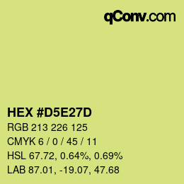 Color code: HEX #D5E27D | qconv.com