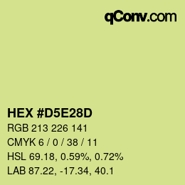 Color code: HEX #D5E28D | qconv.com