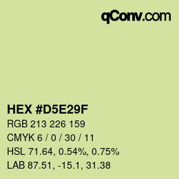 Color code: HEX #D5E29F | qconv.com