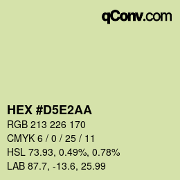 カラーコード: HEX #D5E2AA | qconv.com