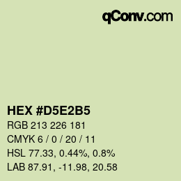 Código de color: HEX #D5E2B5 | qconv.com