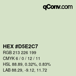 Color code: HEX #D5E2C7 | qconv.com