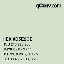 カラーコード: HEX #D5E2CE | qconv.com