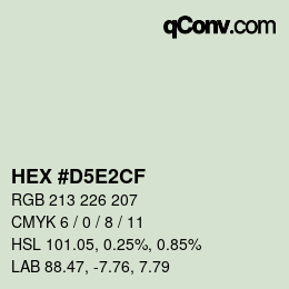 Farbcode: HEX #D5E2CF | qconv.com