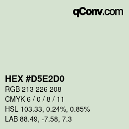 Código de color: HEX #D5E2D0 | qconv.com