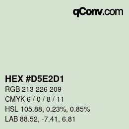 Farbcode: HEX #D5E2D1 | qconv.com
