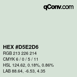 Farbcode: HEX #D5E2D6 | qconv.com
