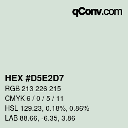颜色代码: HEX #D5E2D7 | qconv.com