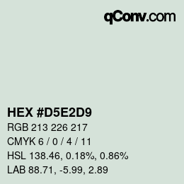 Code couleur: HEX #D5E2D9 | qconv.com
