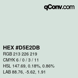 Color code: HEX #D5E2DB | qconv.com