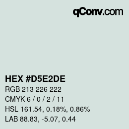 Color code: HEX #D5E2DE | qconv.com