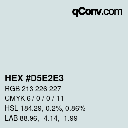 カラーコード: HEX #D5E2E3 | qconv.com