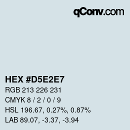 Color code: HEX #D5E2E7 | qconv.com