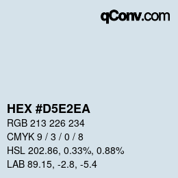 Color code: HEX #D5E2EA | qconv.com