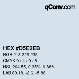 Farbcode: HEX #D5E2EB | qconv.com
