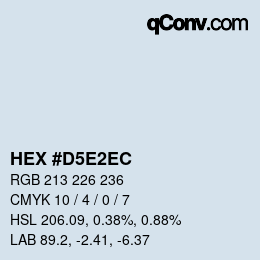 カラーコード: HEX #D5E2EC | qconv.com