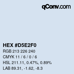 Farbcode: HEX #D5E2F0 | qconv.com