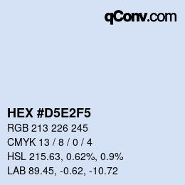 カラーコード: HEX #D5E2F5 | qconv.com