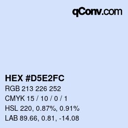 Farbcode: HEX #D5E2FC | qconv.com