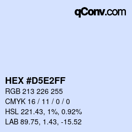Código de color: HEX #D5E2FF | qconv.com