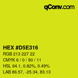 Color code: HEX #D5E316 | qconv.com