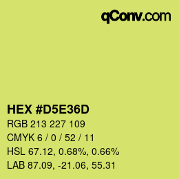 Color code: HEX #D5E36D | qconv.com