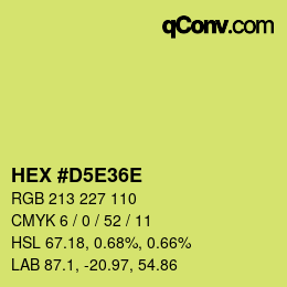 Color code: HEX #D5E36E | qconv.com