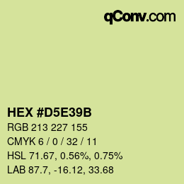 Color code: HEX #D5E39B | qconv.com