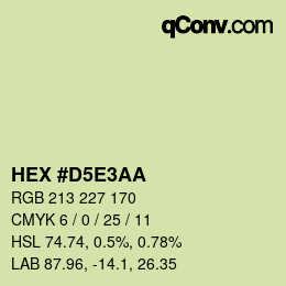 Color code: HEX #D5E3AA | qconv.com