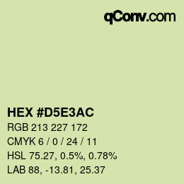 カラーコード: HEX #D5E3AC | qconv.com