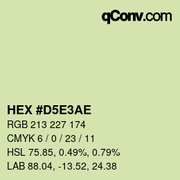 Color code: HEX #D5E3AE | qconv.com