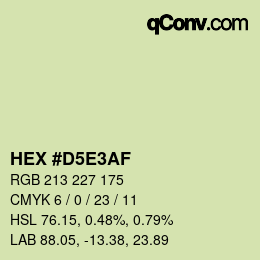 カラーコード: HEX #D5E3AF | qconv.com