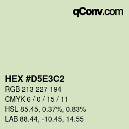 Código de color: HEX #D5E3C2 | qconv.com