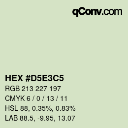 Color code: HEX #D5E3C5 | qconv.com