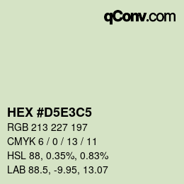 Code couleur: HEX #D5E3C5 | qconv.com