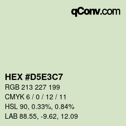 Code couleur: HEX #D5E3C7 | qconv.com