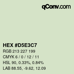 カラーコード: HEX #D5E3C7 | qconv.com