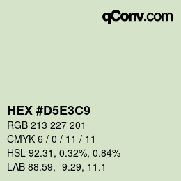 Code couleur: HEX #D5E3C9 | qconv.com