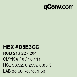 Color code: HEX #D5E3CC | qconv.com
