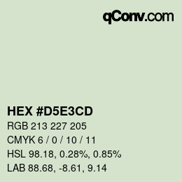 Color code: HEX #D5E3CD | qconv.com