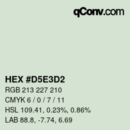 カラーコード: HEX #D5E3D2 | qconv.com
