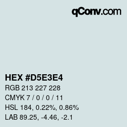 Code couleur: HEX #D5E3E4 | qconv.com